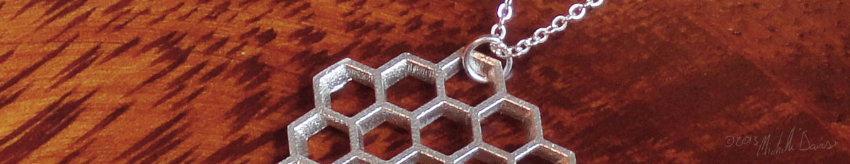 Silver honeycomb pendant zoom photo by michelle davis