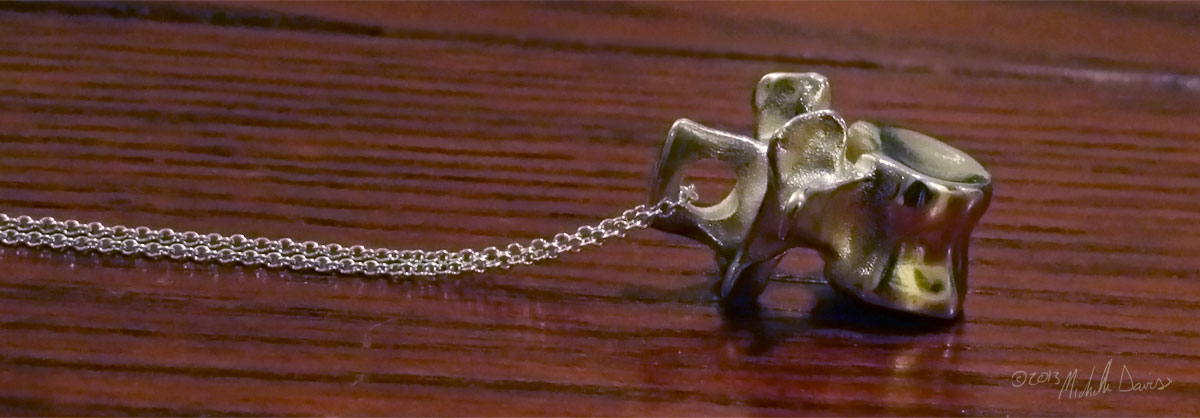 L3 vertebra pendant in silver photo 2 by michelle davis