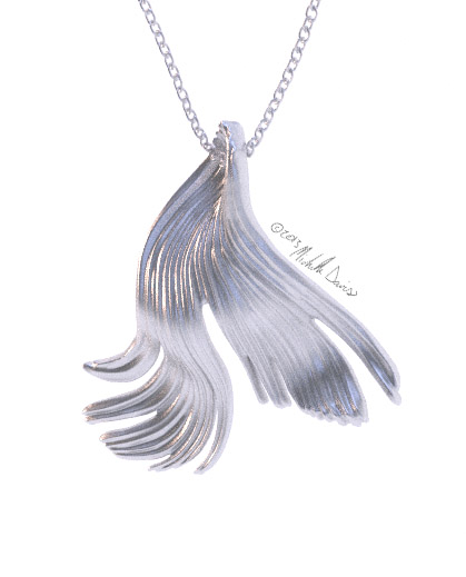 koi fish tail pendant render preview by michelle davis