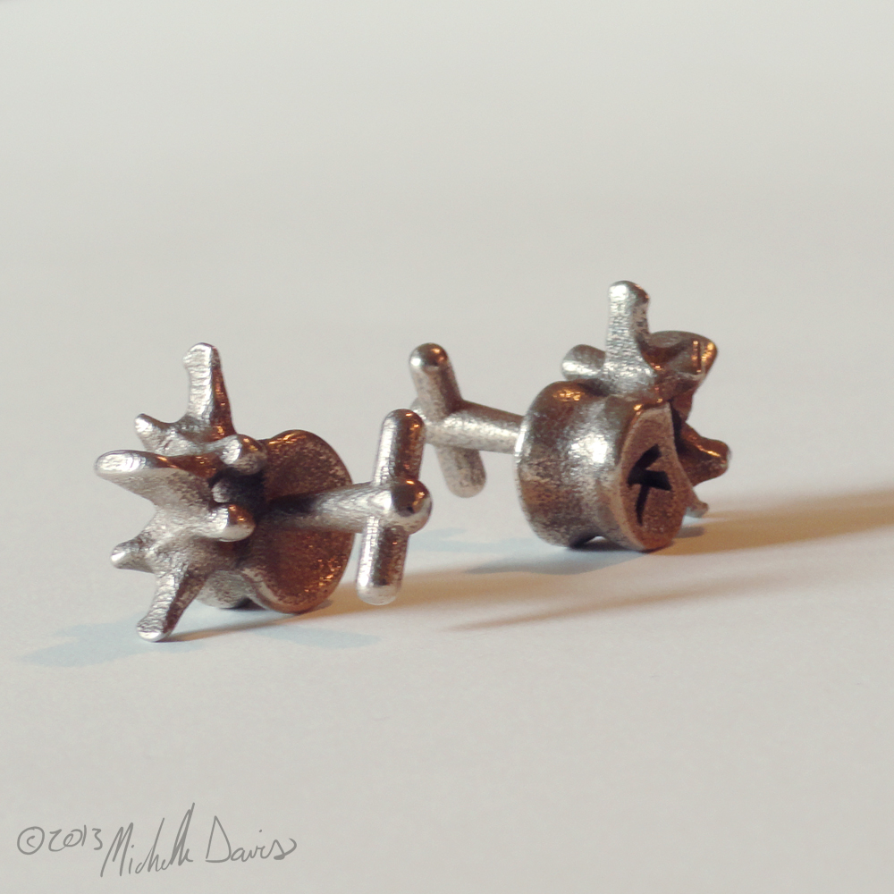 photo of L3 lumbar vertebra cufflinks pair by Michelle Davis