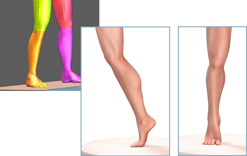 image of base model to finished leg model by michelle davis