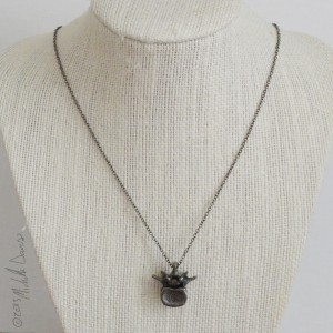 black steel lumbar vertebra pendant & necklace